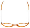 Top View of Eyebobs Hexed Designer Reading Eye Glasses with Single Vision Prescription Rx Lenses in Orange Crystal Horn Marble Silver Unisex Round Full Rim Acetate 48 mm