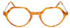 Front View of Eyebobs Hexed Designer Reading Eye Glasses with Prescription Bi-Focal Rx Lenses in Orange Crystal Horn Marble Silver Unisex Round Full Rim Acetate 48 mm