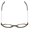 Top View of Eyebobs Hexed Designer Reading Eye Glasses with Prescription Progressive Rx Lenses in Brown 2 Tone Layer Crystal Unisex Round Full Rim Acetate 48 mm