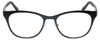 Front View of Eyebobs Irregular Curves Designer Reading Eye Glasses with Custom Left and Right Powered Lenses in Gloss Black Ladies Square Full Rim Metal 51 mm