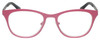 Front View of Eyebobs Irregular Curves Designer Reading Eye Glasses with Prescription Progressive Rx Lenses in Satin Pink Black Ladies Square Full Rim Metal 51 mm