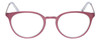 Front View of Eyebobs Jim Dandy Round Designer Reading Glasses Satin Fuchsia Pink Purple 50 mm