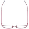 Top View of Eyebobs Jim Dandy Designer Reading Eye Glasses with Custom Left and Right Powered Lenses in Satin Fuchsia Pink Purple Unisex Round Full Rim Metal 50 mm