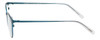 Side View of Eyebobs Jim Dandy Round Designer Reading Glasses in Satin Teal Blue Crystal 50mm