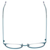 Top View of Eyebobs Jim Dandy Round Designer Reading Glasses in Satin Teal Blue Crystal 50mm