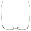 Top View of Eyebobs Jim Dandy Designer Reading Eye Glasses with Custom Left and Right Powered Lenses in Satin Silver Crystal Unisex Round Full Rim Metal 50 mm