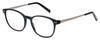 Profile View of Eyebobs Kibitzer Designer Blue Light Blocking Eyeglasses in Gloss Black Silver Unisex Round Full Rim Metal 48 mm