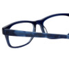 Close Up View of Eyebobs Bob Frapples Designer Reading Eye Glasses with Custom Left and Right Powered Lenses in Crystal Navy Blue Matte Marble Unisex square Full Rim Acetate 55 mm
