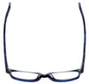 Top View of Eyebobs Bob Frapples Designer Reading Eye Glasses with Single Vision Prescription Rx Lenses in Crystal Navy Blue Matte Marble Unisex square Full Rim Acetate 55 mm