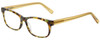 Profile View of Eyebobs Bob Frapples Designer Single Vision Prescription Rx Eyeglasses in Light Tortoise Havana Brown Gold Crystal Unisex square Full Rim Acetate 55 mm