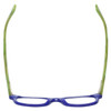 Top View of Eyebobs Losing It Designer Reading Eye Glasses with Prescription Progressive Rx Lenses in Purple Crystal Marble Green Ladies Square Full Rim Acetate 48 mm