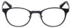 Front View of Eyebobs Mathlete Designer Reading Eye Glasses with Single Vision Prescription Rx Lenses in Matte Gun Metal Black Unisex Round Full Rim Metal 46 mm