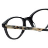 Close Up View of Eyebobs Miss Judged Designer Reading Eye Glasses with Prescription Bi-Focal Rx Lenses in Black Marble Tortoise Havana Grey Ladies Cateye Full Rim Acetate 47 mm