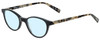 Profile View of Eyebobs Miss Judged Designer Progressive Lens Blue Light Blocking Eyeglasses in Black Marble Tortoise Havana Grey Ladies Cateye Full Rim Acetate 47 mm