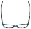 Top View of Eyebobs Myrna Designer Reading Eye Glasses with Single Vision Prescription Rx Lenses in Black Turquoise Blue Marble Tortoise Havana Grey Ladies Cateye Full Rim Acetate 54 mm