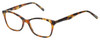 Profile View of Eyebobs Not Tonight Designer Bi-Focal Prescription Rx Eyeglasses in Light Tortoise Havana Brown Gold Crystal Ladies Cateye Full Rim Acetate 51 mm