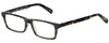 Profile View of Eyebobs Number Cruncher Designer Reading Eye Glasses with Custom Cut Powered Lenses in Striped Grey Brown Tortoise Havana Unisex Rectangle Full Rim Acetate 53 mm