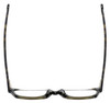 Top View of Eyebobs Number Cruncher Designer Reading Eye Glasses with Custom Left and Right Powered Lenses in Striped Grey Brown Tortoise Havana Unisex Rectangle Full Rim Acetate 53 mm
