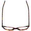 Top View of Eyebobs Over Served Designer Reading Eye Glasses with Prescription Bi-Focal Rx Lenses in Dark Tortoise Havana Brown Gold Crystal Unisex Round Full Rim Acetate 51 mm