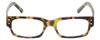 Front View of Eyebobs Peckerhead Designer Reading Eye Glasses with Custom Left and Right Powered Lenses in Dark Tortoise Havana Brown Gold Unisex Rectangle Full Rim Acetate 50 mm