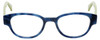 Front View of Eyebobs Rita Book Designer Reading Eye Glasses with Custom Left and Right Powered Lenses in Blue Marble Tortoise Havana Green Ladies Round Full Rim Acetate 47 mm