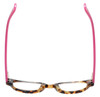 Top View of Eyebobs Rita Book Designer Reading Eye Glasses with Custom Left and Right Powered Lenses in Blonde Tortoise Havana Brown Gold Pink Ladies Round Full Rim Acetate 47 mm