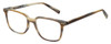 Profile View of Eyebobs See Suite Designer Reading Eye Glasses with Custom Cut Powered Lenses in Striped Brown Horn Marble Unisex Square Full Rim Acetate 51 mm
