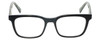 Front View of Eyebobs C See Through Designer Reading Eye Glasses with Prescription Bi-Focal Rx Lenses in Gloss Black Mosaic White Snakeskin Unisex Square Full Rim Acetate 52 mm