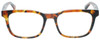 Front View of Eyebobs C See Through Designer Reading Eye Glasses with Custom Left and Right Powered Lenses in Light Tortoise Havana Brown Gold Crystal Unisex Square Full Rim Acetate 52 mm
