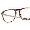 Close Up View of Eyebob Schmoozer Designer Reading Glasses Tortoise Havana Brown Gold Silver 52mm