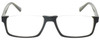 Front View of Eyebobs Size Matters Square .5-Rimless Designer Reading Glasses Gloss Black 56mm