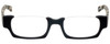 Front View of Eyebobs Snippy Designer Reading Eye Glasses with Custom Left and Right Powered Lenses in Matte Black Leopard Grey Tortoise Havana Unisex Rectangle Semi-Rimless Acetate 48 mm