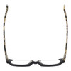 Top View of Eyebobs Snippy Designer Reading Eye Glasses with Single Vision Prescription Rx Lenses in Matte Black Leopard Grey Tortoise Havana Unisex Rectangle Semi-Rimless Acetate 48 mm