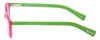 Side View of Eyebobs Soft Kitty Designer Reading Eye Glasses with Single Vision Prescription Rx Lenses in Pink Crystal Green Ladies Cateye Full Rim Acetate 48 mm