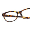 Close Up View of Eyebobs Stew Zoo Designer Reading Eye Glasses with Single Vision Prescription Rx Lenses in Tortoise Havana Brown Gold Crystal Ladies Cateye Full Rim Acetate 52 mm