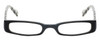 Front View of Eyebobs Thick Eye Designer Reading Glasses Gloss Black Mosaic Crystal White 50mm