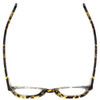 Top View of Eyebobs Total Wit Designer Reading Eye Glasses with Custom Left and Right Powered Lenses in Tortoise Havana Brown Light Gold Crystal Unisex Round Full Rim Acetate 46 mm