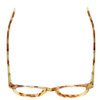 Top View of Eyebobs Waylaid Designer Reading Eye Glasses with Prescription Progressive Rx Lenses in Caramel Blonde Tortoise Havana Brown Gold Ladies Round Full Rim Acetate 46 mm