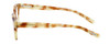 Side View of Eyebobs Waylaid Designer Reading Eye Glasses in Caramel Blonde Tortoise Havana Brown Gold Ladies Round Full Rim Acetate 46 mm