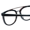 Close Up View of Eyebobs Wedge Designer Reading Eye Glasses with Prescription Progressive Rx Lenses in Black Silver Powder Baby Blue Unisex Round Full Rim Acetate 52 mm
