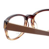 Close Up View of John Varvatos V355-RED WOOD Designer Reading Glasses Brown Tortoise Marble 51 mm