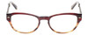 Front View of John Varvatos V355-RED WOOD Designer Reading Glasses Brown Tortoise Marble 51 mm