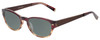 Profile View of John Varvatos V355-REDWOOD Designer Polarized Sunglasses with Custom Cut Smoke Grey Lenses in Brown Tortoise Marble Crystal Fade Unisex Oval Full Rim Acetate 51 mm