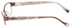 Side View of Lucky Brand Delilah Ladies Cateye Designer Reading Glasses Brown Lace Trellis 52mm