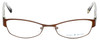 Front View of Lucky Brand Delilah Designer Single Vision Prescription Rx Eyeglasses in Brown Lace Trellis Ladies Cateye Full Rim Metal 52 mm