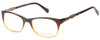 Profile View of Lucky Brand Palm Designer Progressive Lens Blue Light Blocking Eyeglasses in Brown Crystal Fade Unisex Square Full Rim Acetate 52 mm
