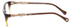 Side View of Lucky Brand Palm Designer Progressive Lens Blue Light Blocking Eyeglasses in Brown Crystal Fade Unisex Square Full Rim Acetate 52 mm