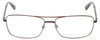 Front View of John Varvatos V148 Designer Reading Eye Glasses with Custom Cut Powered Lenses in Antique Brown Mens Classic Full Rim Metal 60 mm