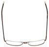 Top View of John Varvatos V148 Designer Reading Eye Glasses with Custom Cut Powered Lenses in Antique Brown Mens Classic Full Rim Metal 60 mm