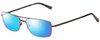 Profile View of John Varvatos V148 Designer Polarized Sunglasses with Custom Cut Blue Mirror Lenses in Antique Brown Mens Classic Full Rim Metal 60 mm